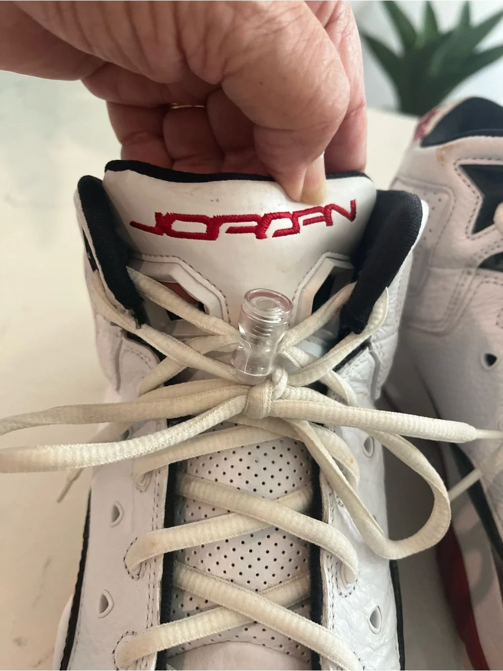 Jordan Men’s HighTop Athletic Sneakers - White/Black/Red